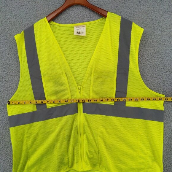 PIP Hi-Visibility Yellow Safety Vest Reflective Mesh Zip ANSI 107-2015 Type R 3X - Picture 7 of 14